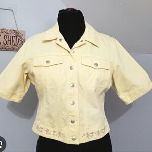 Susan Bristol embroidery cotton jacket sz med